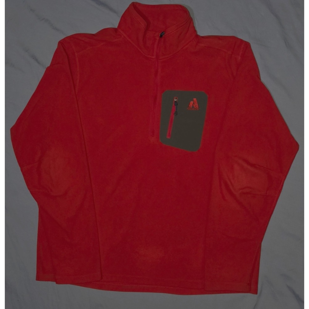 Eddie Bauer Half Zip Fleece Mens XL First Ascent Zip Red Gray Outdoors Hiking‎